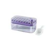 Vassoio cubo con coperchio, vassoio per ghiaccio a rilascio facile, compatibile con congelatore estivo da cucina (bianco 1 strato)