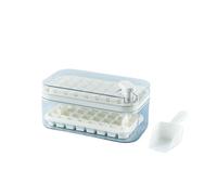 Vassoio cubo con coperchio, vassoio per ghiaccio a rilascio facile, compatibile con congelatore estivo da cucina (bianco 1 strato)