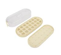 Vassoio cubo di ghiaccio con bidone del coperchio grande capacità impilabile produttore di cubette di ghiaccio per gelido bevande e succhi di succhi di plastica 21 cubi (Giallo)