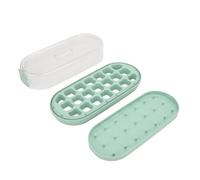 Vassoio cubo di ghiaccio con bidone del coperchio grande capacità impilabile produttore di cubette di ghiaccio per gelido bevande e succhi di succhi di plastica 21 cubi (Verde)