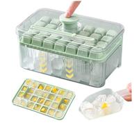 Vassoio cubo di ghiaccio con coperchio e bidone vassoio di ghiaccio a 28 cavità per congelatore rilascio facile BPA stampo cubo gratuito con scoop per whisky, cocktail, tè, caffè ...