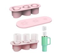 Vassoio cubo di ghiaccio per tazza di bicchiere di Stanley 30oz-40 oz, 3 fili di ghiaccio in silicone cilindri a 3 cardi con coperchio e bidone per congelatore, bevanda al ghiaccio, succo di succo,