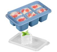 Vassoio cubo di ghiaccio quadrato - stampo per produttore di ghiaccio flessibile per congelatore | Vassoio in silicone durevole a 6 cube per caffè, tè e cocktail | Easy Release & Stackable Ice Vesto p