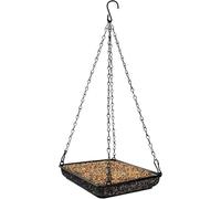 Vassoio da appendere in rete metallica per uccelli, catene resistenti, mangiatoia per semi da giardino per attirare gli uccelli, 1 confezione