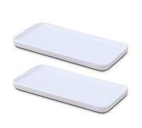 Vassoio da bagno in ceramica piccolo rettangolare, vaschetta da bagno, porta cosmetici per fazzoletti, candele, asciugamani, piante, anelli, piatti, cassettiere, profumi, shampoo, 2 pieces