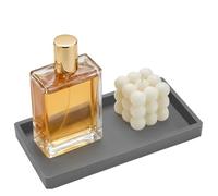 Vassoio Da Bagno In Silicone, Vassoio Per Cosmetici, Piccolo Vassoio Decorativo Per Mobili Da Banco Da 10x20 Cm, Organizer Per Lavello Da Cucina Per Strofinare Profumi, Gioielli, Candele(Grigio)