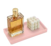 Vassoio Da Bagno In Silicone, Vassoio Per Cosmetici, Piccolo Vassoio Decorativo Per Mobili Da Banco Da 10x20 Cm, Organizer Per Lavello Da Cucina Per Strofinare Profumi, Gioielli, Candele(Rosa)