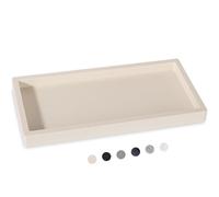 Vassoio da bagno, piccolo vassoio da bagno in silicone, portasapone e spugna, organizer per lavello da cucina, accessori da bagno per piano di lavoro, WC, doccia, grande, beige