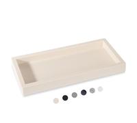 Vassoio da bagno, piccolo vassoio da bagno in silicone, portasapone, porta spugna, organizer per lavello da cucina, accessori da bagno per piano di lavoro, WC, doccia, beige