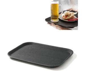 Vassoio da cameriere antiscivolo e resistente, 25,5x35,5 cm - nero