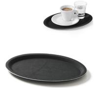 Hendi Vassoio da servizio ovale antiscivolo 200x265 mm nero, poliestere rinforzato fibra di vetro