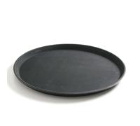 HENDI Vassoio da portata, rotonda, rivestimento antiscivolo, multiuso, per buffet, vassoio di servizio, da cucina, per fast food, per servire cibo e bevande, ⌀280x(H)20mm, polipropilene, nero
