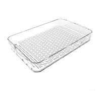 Vassoio da cucina con scolapiatti e scolapiatti piatto per scolare frutta e tenere tazze, design compatto per una facile conservazione e uso quotidiano (trasparente L)