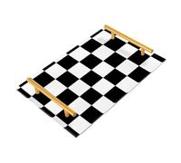 Vassoio da cucina decorativo con motivo a scacchi bianco e nero con manici Vassoio da portata per gioielli Profumo per tavolo Servire bandeja para desayuno personalizzado