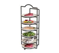 Vassoio Da Cucina, Preparazione Di Frutta E Verdura Impilabile, Portaoggetti For Contorni Caldi, Piano Di Lavoro A Parete(Black,6tier)