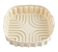 Vassoio da cucina quadrato in silicone per forno a microonde e friggitrice ad aria con materiale non facciata e resistente al calore (M)