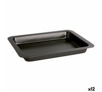 Vassoio da Forno Quid Sweet Grey Nero Metallo 36 x 24 x 4 cm [12 Unità]