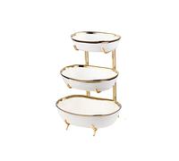 Vassoio da frutta, Ciotola di frutta Piatto di frutta creativo a tre strati Soggiorno Decorazione della casa Piatto di snack cinese Piatto di caramelle Ciotole di frutta for la reception(Green)