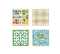 Vassoio da gioco di scacchi interattivo multifunzione in legno Chess | Migliora le abilità di logica e immaginazione. Divertente giocattolo per feste di viaggio in famiglia. (4-in-1)
