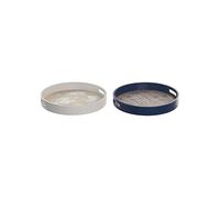 Vassoio per aperitivi DKD Home Decor Azzurro Bianco 35 x 35 x 5 cm Legno MDF