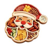 Vassoio da in legno con scomparti multipli per snack, 20 cm, regalo | Organizza ogni morso, evita il mix di sapori, facile condivisione, festa di ospite, riunioni di famiglia, ospiti