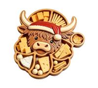 Vassoio da in legno con scomparti multipli per snack, 20 cm, regalo | Organizza ogni morso, evita il mix di sapori, facile condivisione, festa di ospite, riunioni di famiglia, ospiti