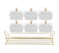 Vassoio da Multi-scomparto con Coperchi e Supporto Metallico | Sei Sezioni Rimovibili, Design Leggero e Flessibile, per Buffet e Incontri Conviviali, per Antipasti e Noci