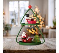 Vassoio da portata a 2 livelli, supporto per cupcake natalizi, centrotavola,