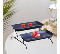 Vassoio da portata a 2 strati Mini torta Cupcake Alzata antipasto Vassoio da