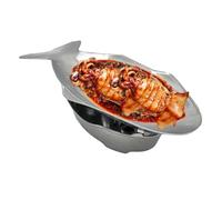 Vassoio da portata a forma di pesce - Piccola padella con pesce | Piatto da pesce ispirato alla Thailandese | Grande set caldo in alluminio | Piatto da portata per pesce per forno, barbecue, campeggio
