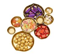 Vassoio da portata a grappolo | Piatti per snack color oro lucido, combinazione di 9 pezzi, eleganti ciotole decorative rotonde - per salsa di patate, noci, ristorante, colazione, inaugurazione della