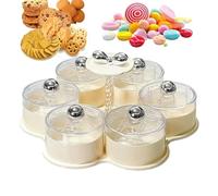 Vassoio Da Portata - ABS, Divisorio Rotante Impermeabile, Sezionato Con Coperchio | Espositore Per Feste Riutilizzabile Con Copertura In Stile Cerniera, Organizer Per