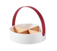 Vassoio da portata con 4 scomparti divisi, per caramelle, frutta secca, antipasti, piatti con manico, 4 scomparti, organizer per alimenti secchi