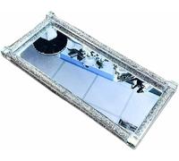 Vassoio da portata con decorazione a diamante schiacciato con strass a specchio riempito di diamante da cucina argento, piatti da portata e dessert di lusso, accessori da cucina con strass,