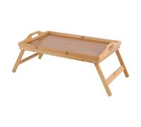 Vassoio da portata con gambe pieghevoli, in legno di bambù, per la colazione, adatto per lavorare o mangiare a letto, colore legno 63 x 27,3 x 22,5 cm