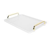 Vassoio da portata con manico, vassoio decorativo, elegante e dalla texture squisita, vassoio ergonomico con manici per prodotti di bellezza (bianco)