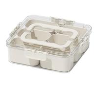 Vassoio da portata diviso con coperchio e manico | Vassoio per verdure trasparente e visibile con coperchio, organizzatore portatile per il frigorifero di grande capacità, contenitore per alimenti