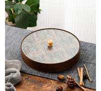 Vassoio Da Portata Diviso con Scomparti E Coperchio in Vetro, Vassoio per Snack