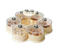 Vassoio Da Portata Diviso - Da Cucina Rotante, Vassoio Per Verdure Con Coperchio | Organizzatore Multiscomparto, Design Pigro A 360 Gradi, Contenitore Durevole, Progettato Per La Tavola Degli A