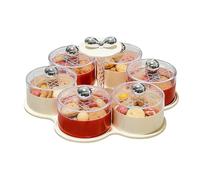 Vassoio Da Portata Diviso - Da Cucina Rotante, Vassoio Per Verdure Con Coperchio | Organizzatore Multiscomparto, Design Pigro A 360 Gradi, Contenitore Durevole, Progettato Per La Tavola Degli A