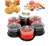 Vassoio da portata diviso - girevole per frutta secca con coperchio da 14,5 cm | organizer per snack | sezionale per esposizione di alimenti, contenitore cubi