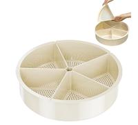 Vassoio da portata diviso, piatto girevole a 5 scomparti, rotondo, vassoio da portata girevole con divisione, per feste, picnic, campeggio, Natale, Ringraziamento, viaggi