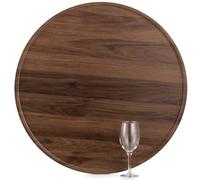 Vassoio da portata extra large: Hanobe rotondo in legno di noce, decorativo per tavolino da caffè, con cerchio rustico, grande tagliere per salumi, decorazione per la casa, per soggiorno, 56 cm