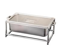 Vassoio da portata in acciaio inox con display refrigerato, contenitore per condimenti da banco per buffet insalata