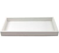 Vassoio da portata in legno, 30 x 15 cm, colore bianco, piatto decorativo allungato come ciotola rettangolare per decorazione natalizia, piccolo vassoio come moderno corona dell'Avvento, portacandele