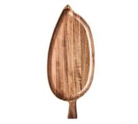 Vassoio da portata in legno a forma di foglia in stile giapponese per tè pomeridiano, sushi, dessert o frutta, piatto in legno adatto per alimenti, disponibile in formato piccolo 33 x 14 cm o grande