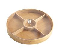 Vassoio da portata in legno con coperchio, scatola per snack a 5 scomparti per frutta secca e alimenti secchi, ideale per cibo e organizer