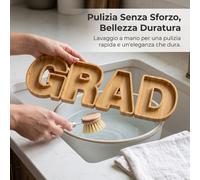 Vassoio da Portata in Legno con Lettere Alfabeto per Laurea, in Bambù