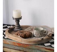 Vassoio da portata in legno con manico, vassoio per la colazione portatile,