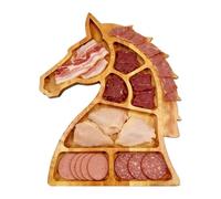 Vassoio da portata in legno - decorativo in legno, con testa di cavallo, vassoio versatile per snack, cupcake, salumi, caramelle, frutta, dessert, buffet, catering, bar, feste,